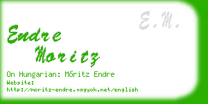 endre moritz business card